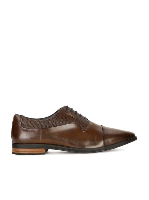 bata men's brown derby shoes