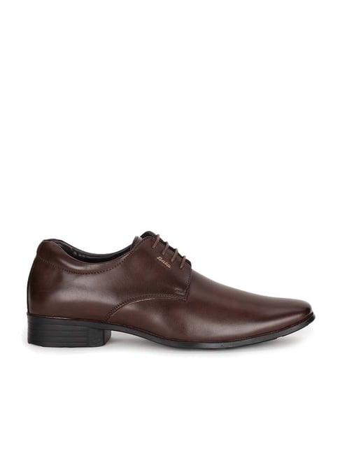 bata men's brown derby shoes