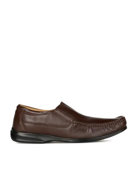 bata men's brown formal loafers