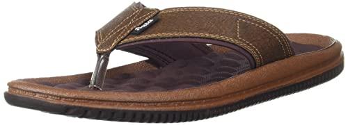 bata men's pu synthetic casual slippers | brown | 8 uk