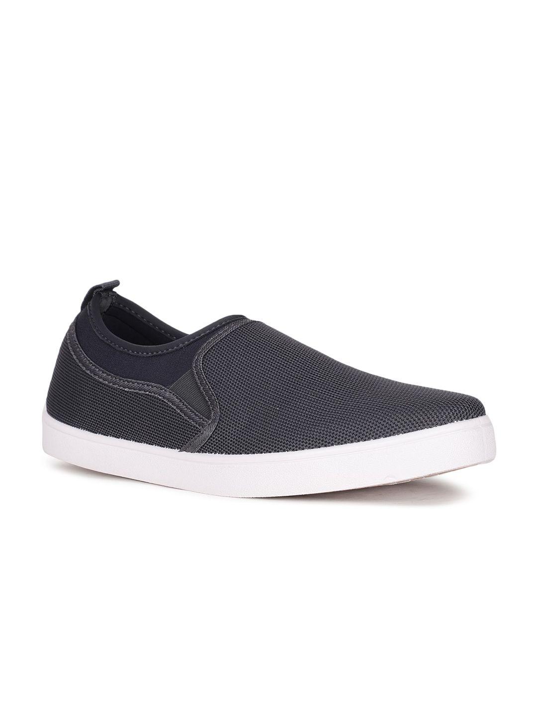 bata men charcoal slip-on sneakers