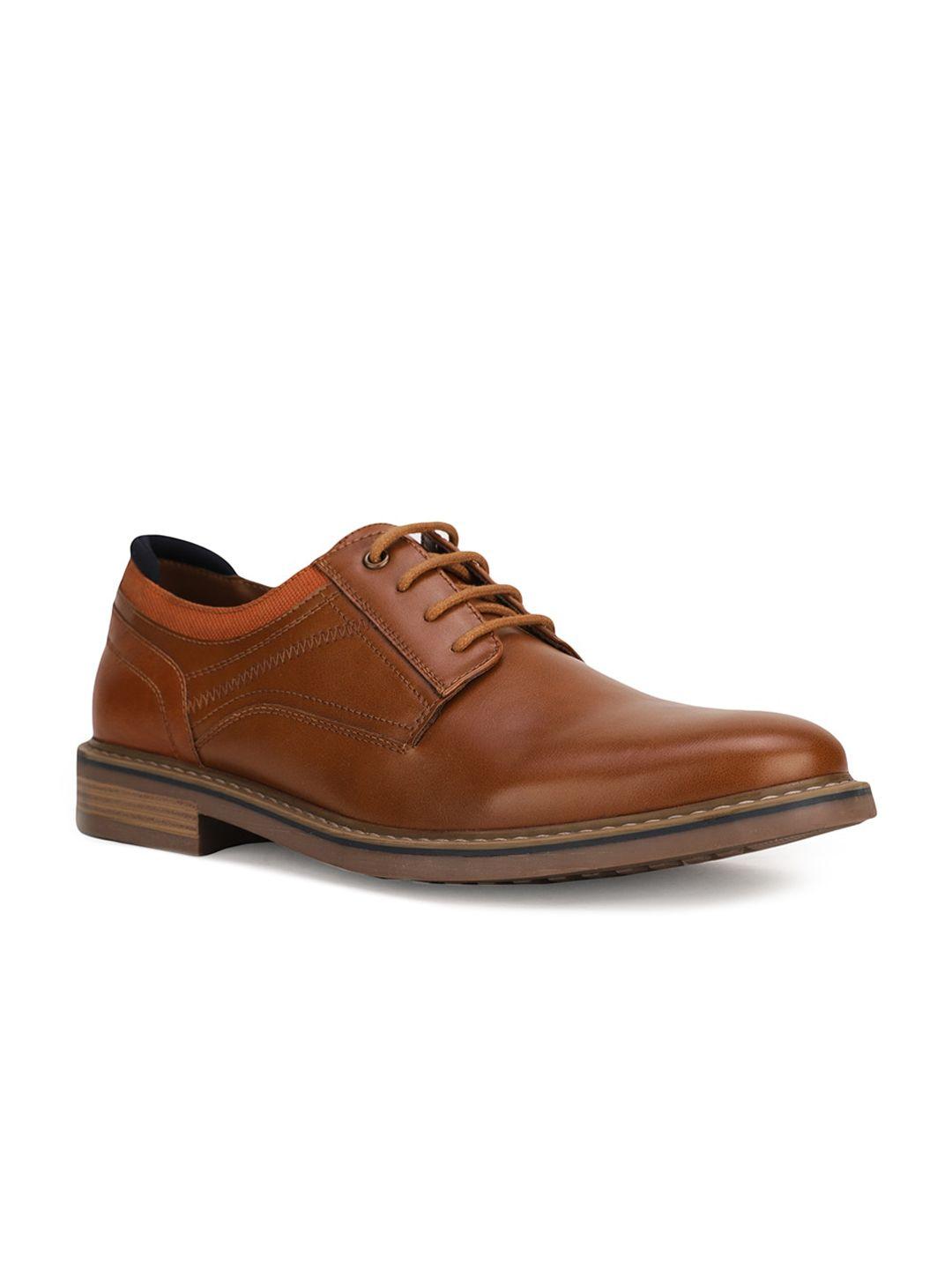 bata men tan brown pu casual derbys