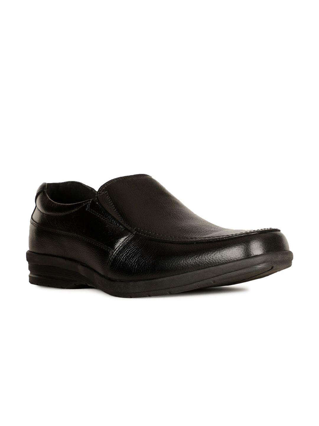 bata men textured leather formal slip-on shoes
