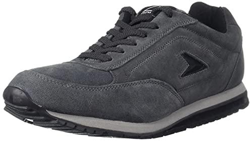 bata power mens extreme leather grey oxford sneaker, 9 uk