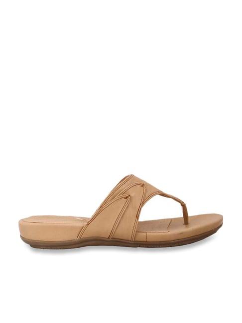 bata women's beige thong sandals