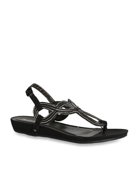 bata women's black back strap sandals