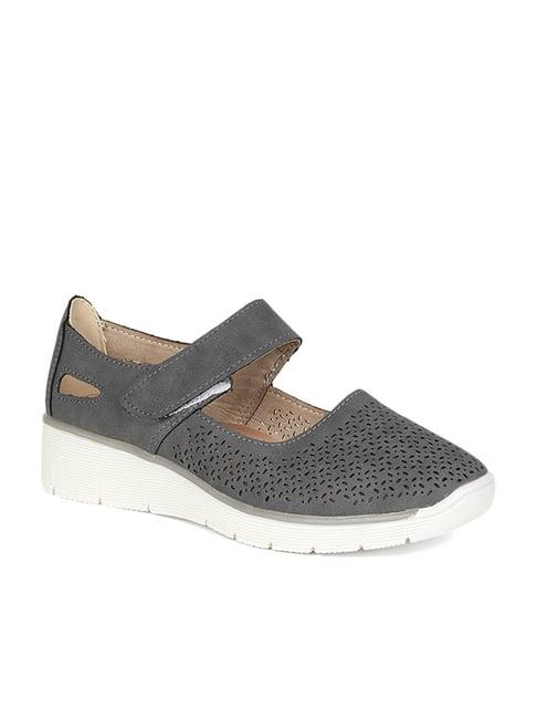 bata women's grey mary jane wedges