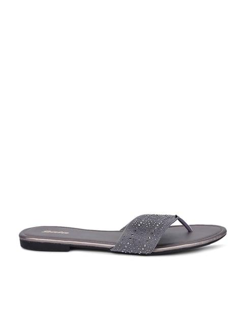 bata women's grey thong sandals