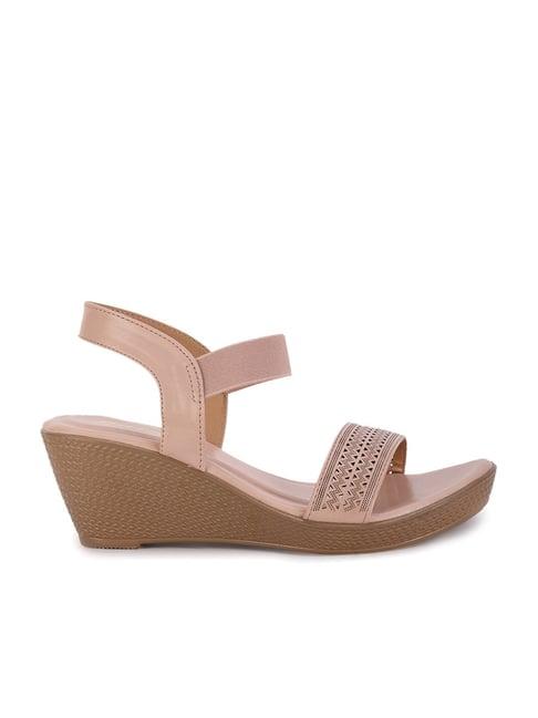 bata women's pink ankle strap wedges
