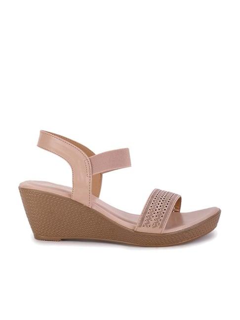 bata women's pink ankle strap wedges
