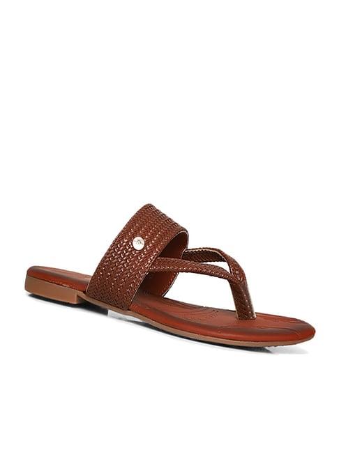 bata women's weave brown thong sandals