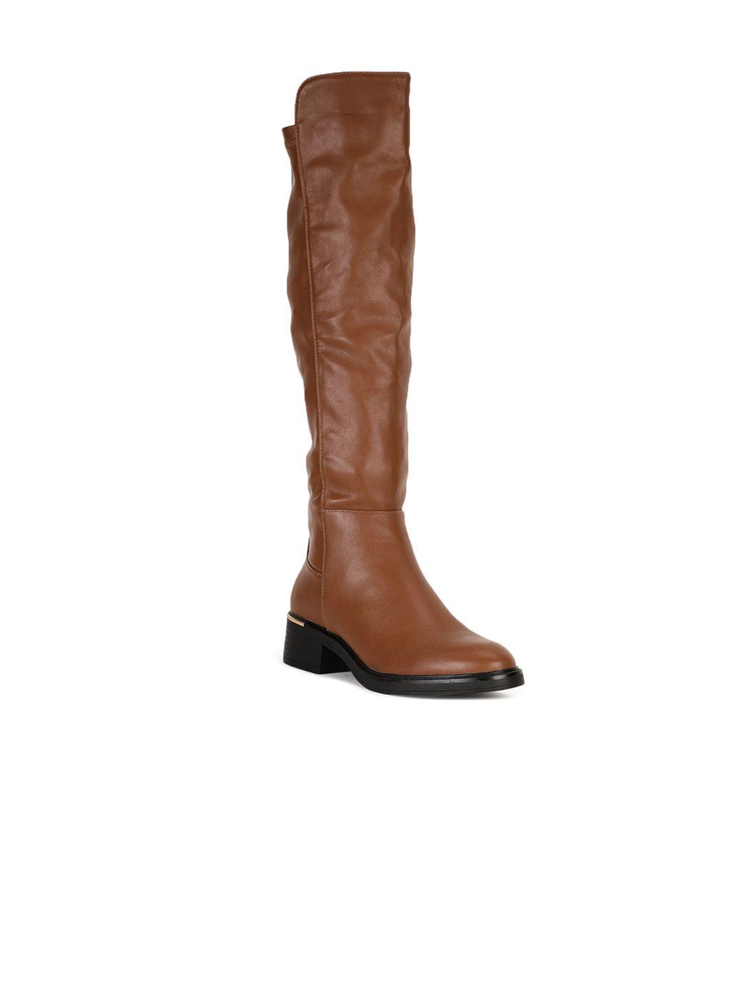 bata women brown solid winter boots