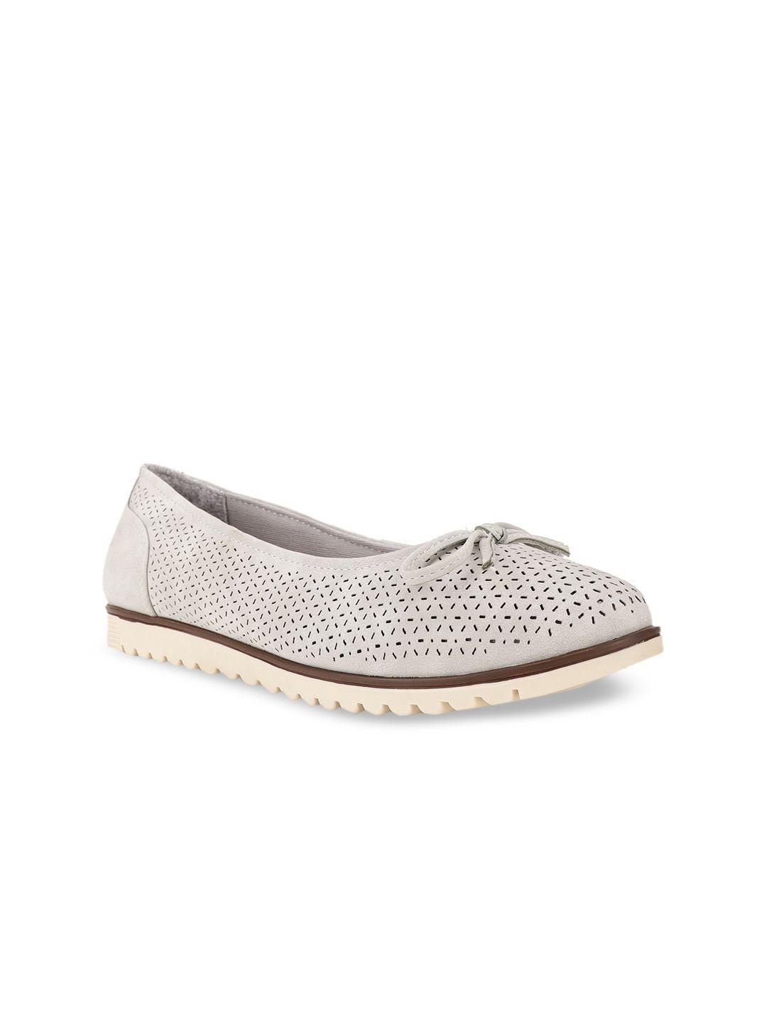 bata women grey ballerinas with bows flats