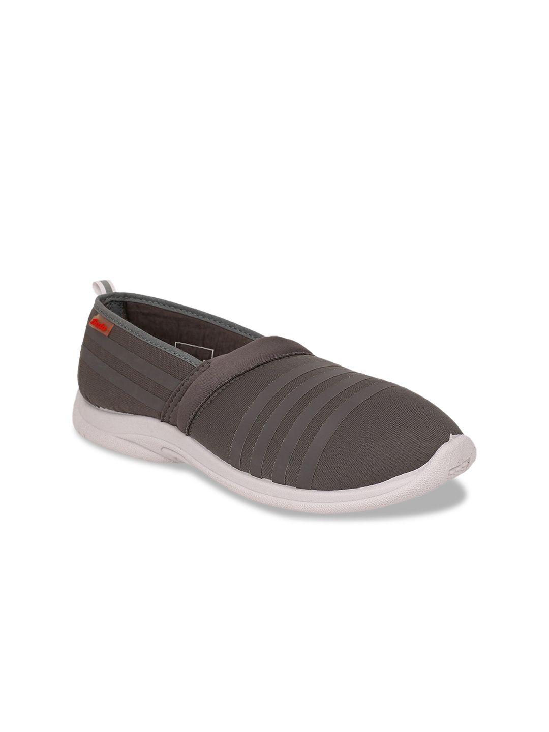 bata women grey textured slip-on sneakers