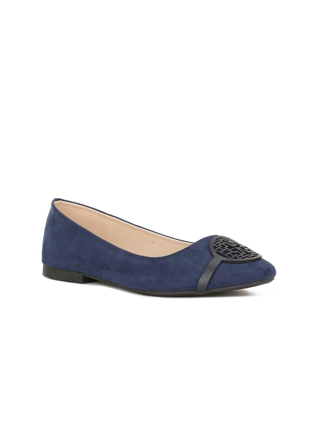 bata women navy blue flats