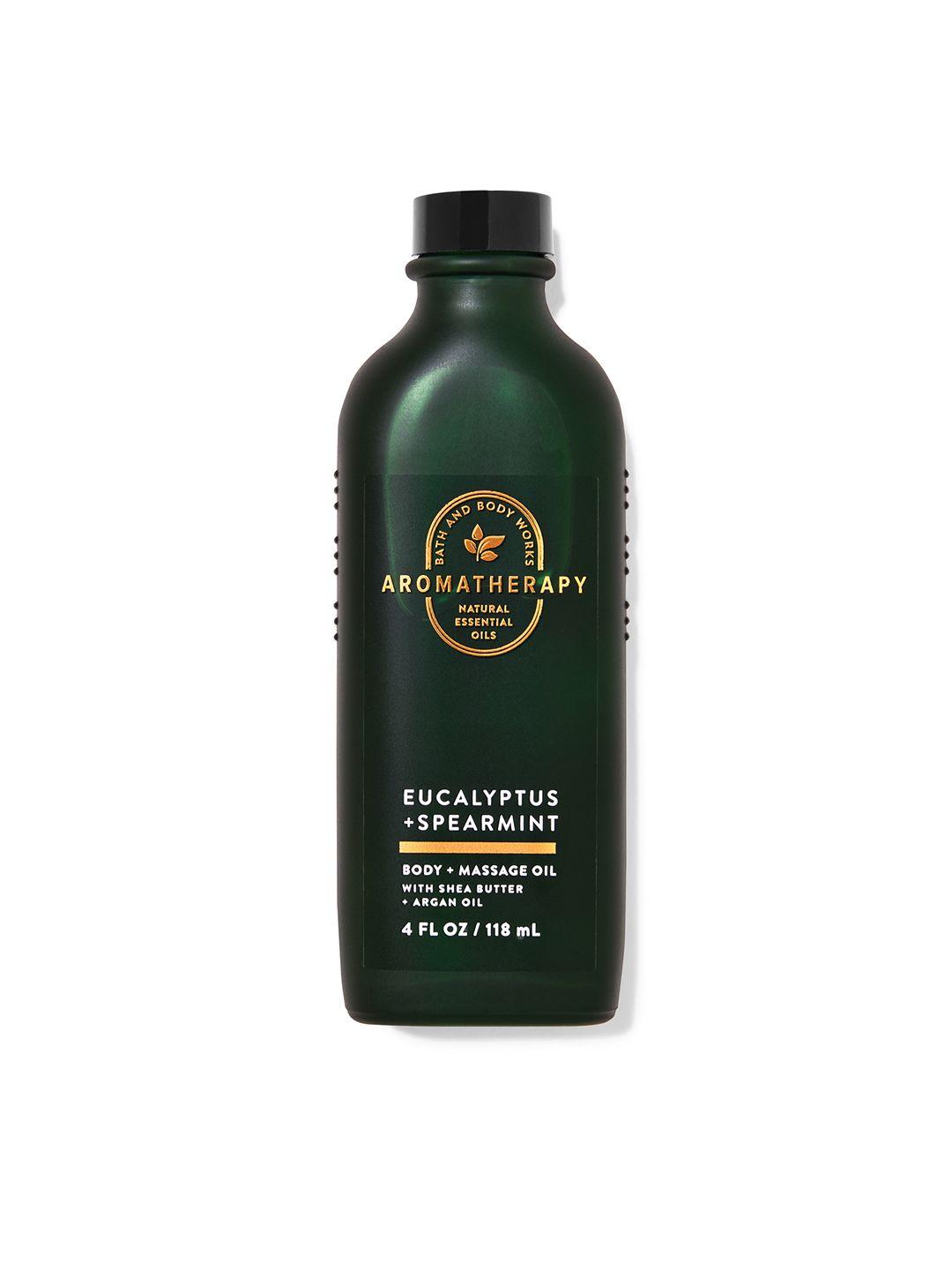 bath & body works eucalyptus spearmint body & massage oil with shea butter - 118ml