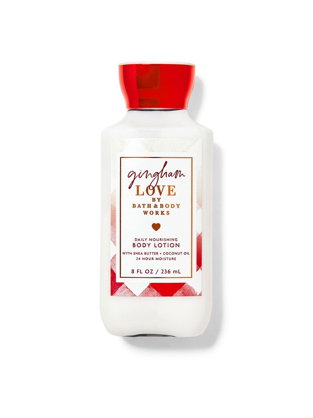 bath & body works gingham love 24 hour moisture body lotion with shea butter - 236 ml