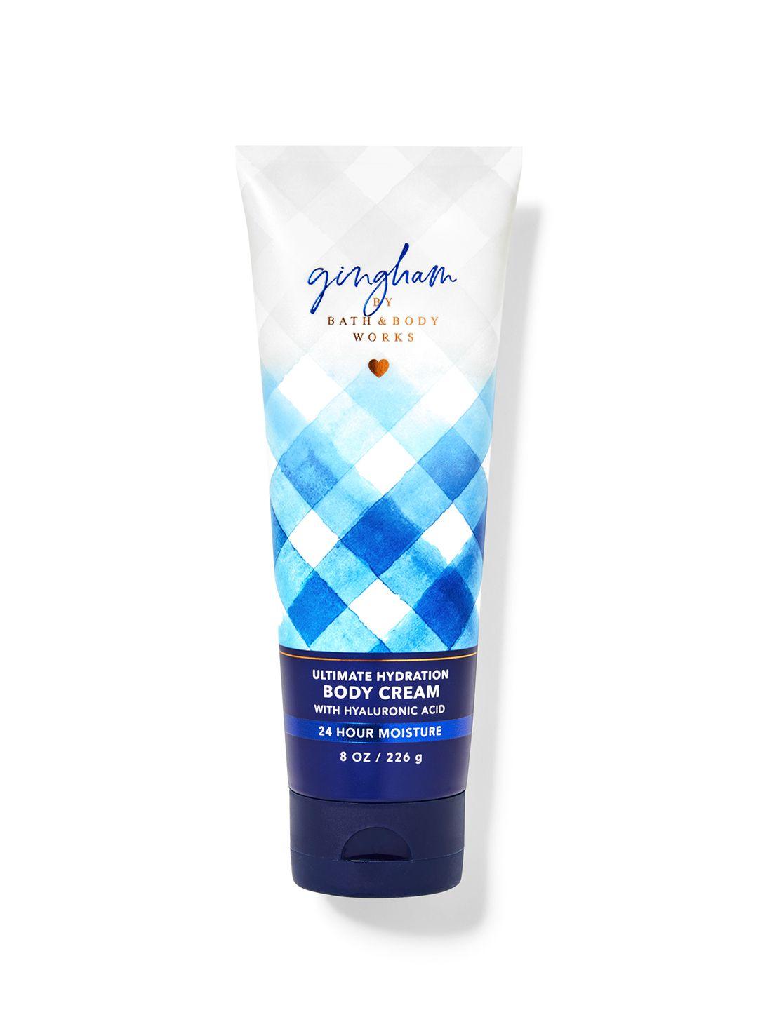 bath & body works gingham ultimate hydration body cream with hyaluronic acid-226 g