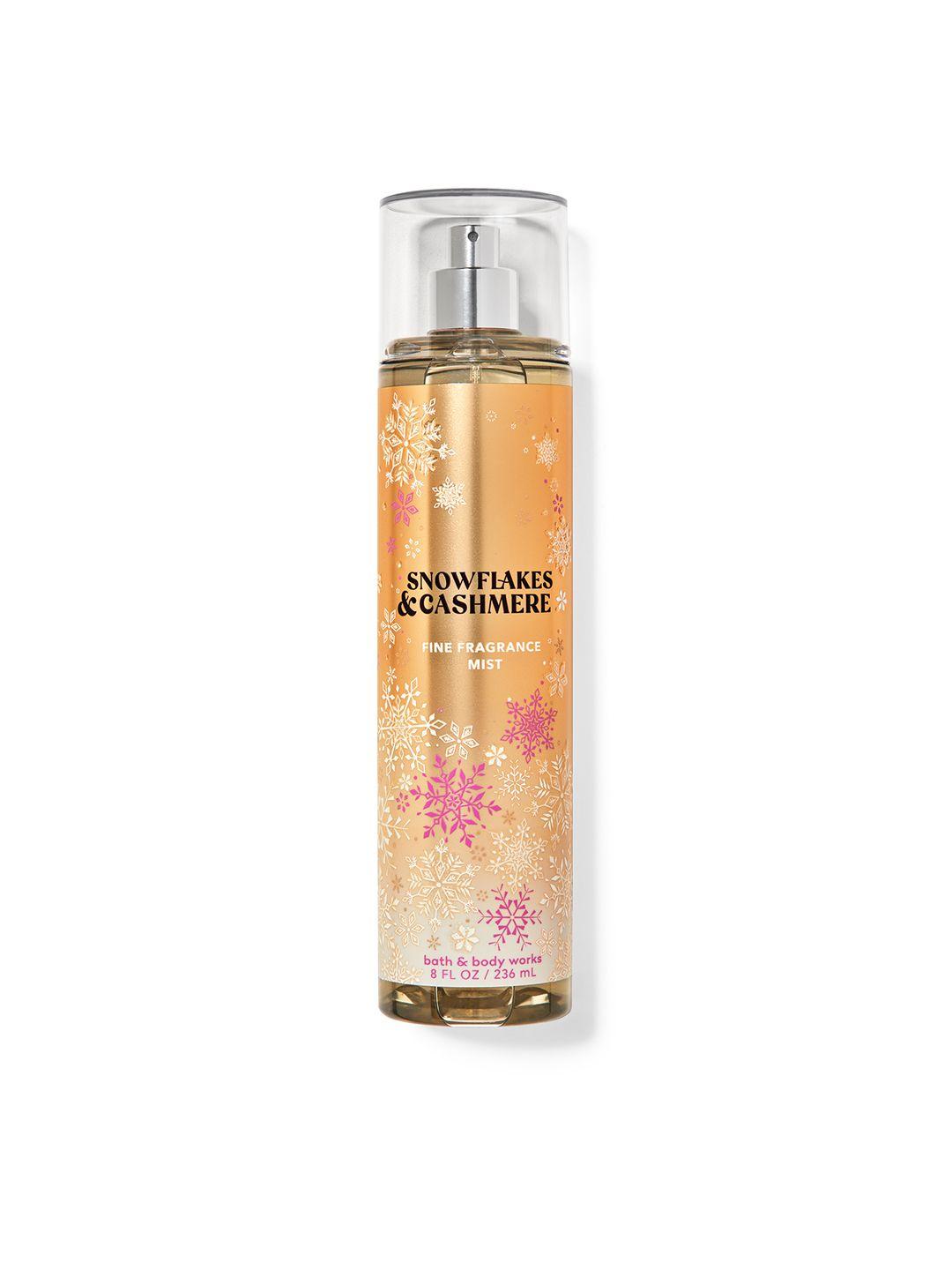 bath & body works snowflakes & cashmere fine fragrance mist- 236 ml