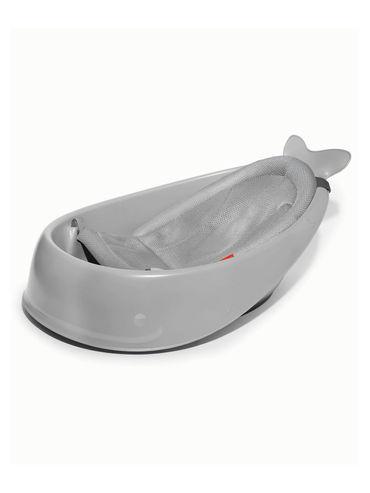 bath tub - moby smart sling 3-stage tub, pvc-free, phthalate-free, non slip bath tub for new born with drain plug (birth to 11kg, grey color)