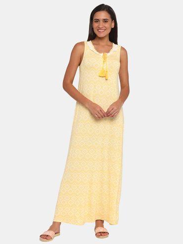 batik bae knit cotton full length nightdress - minion yellow