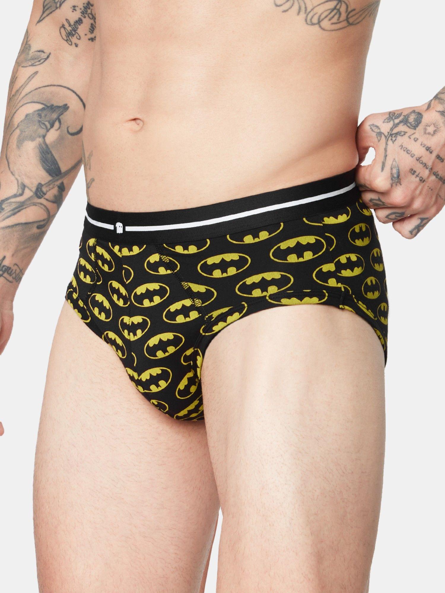 batman- logo pattern men briefs underwear black