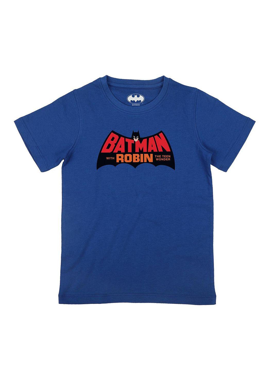 batman boys blue printed applique t-shirt