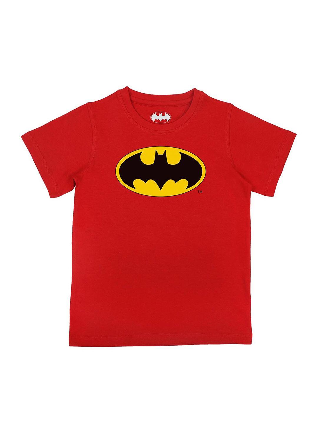 batman boys red printed t-shirt