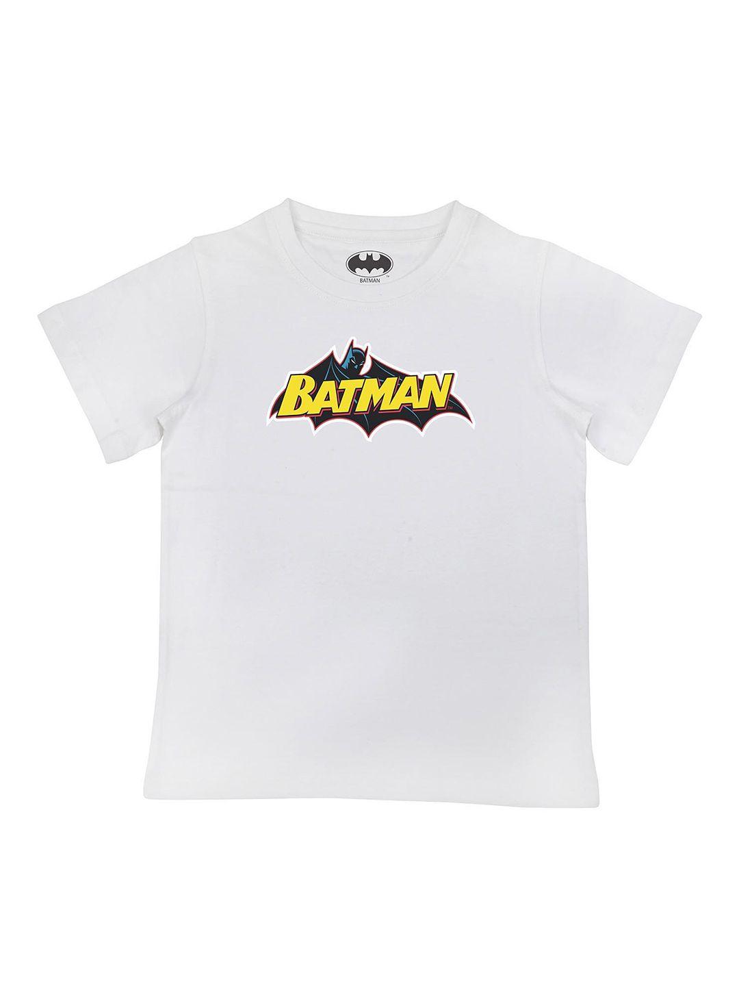 batman boys white graphic printed casual t-shirt