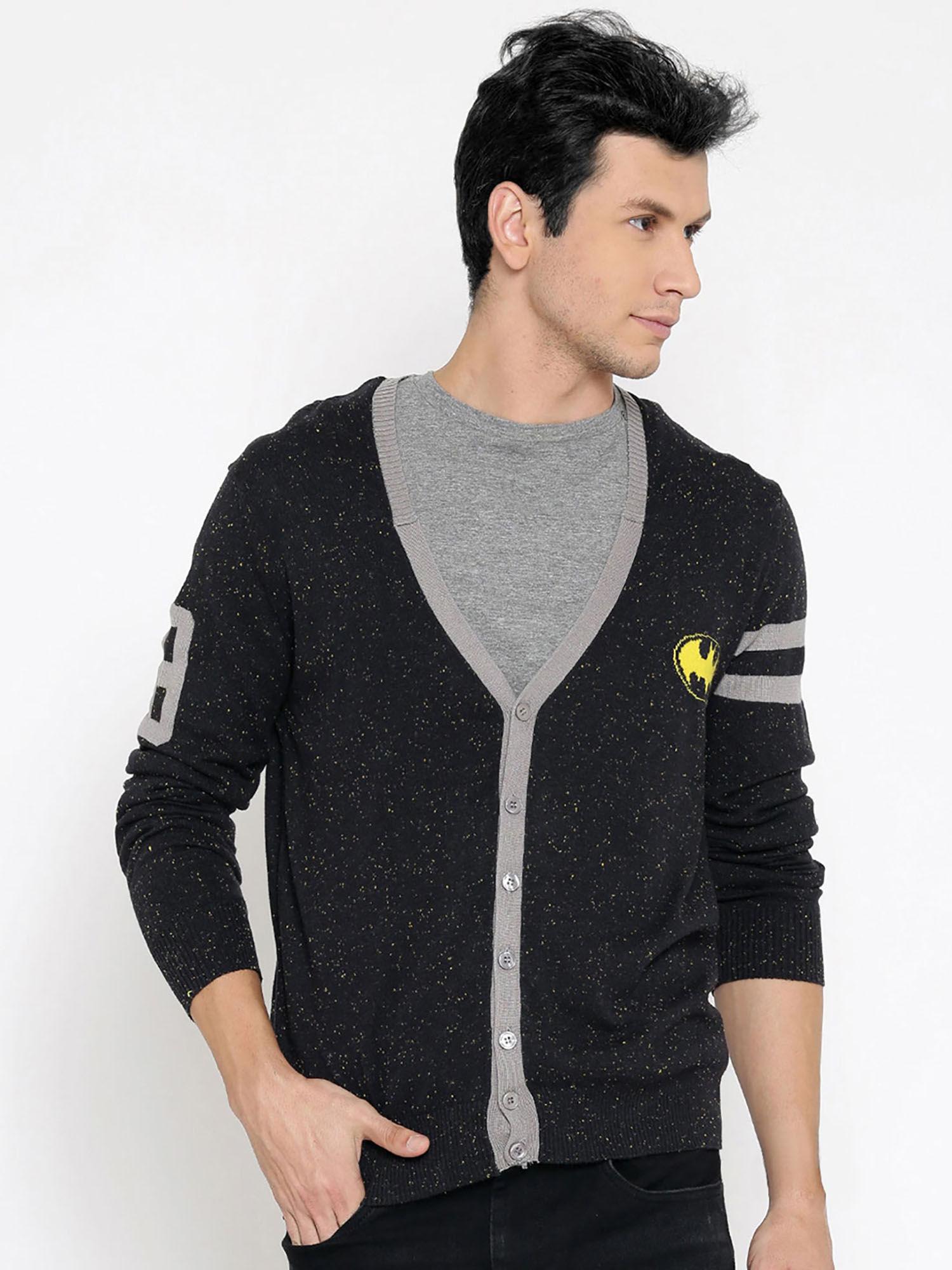 batman featured black cardigan for men