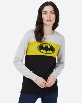 batman pattern knit pullover