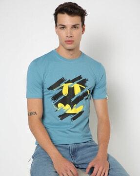 batman print crew-neck slim fit t-shirt