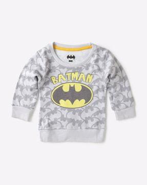 batman print round-neck sweatshirt