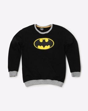 batman print round-neck sweatshirt