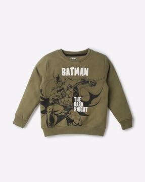 batman print round-neck sweatshirt