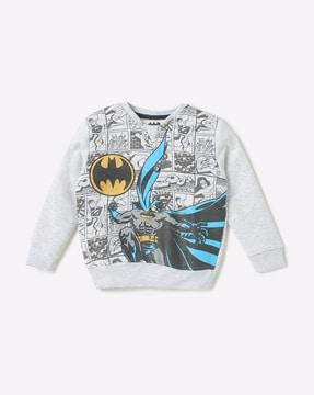 batman print round-neck sweatshirt