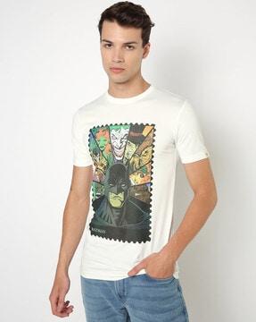 batman print slim fit crew-neck t-shirt