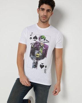 batman print slim fit crew-neck t-shirt