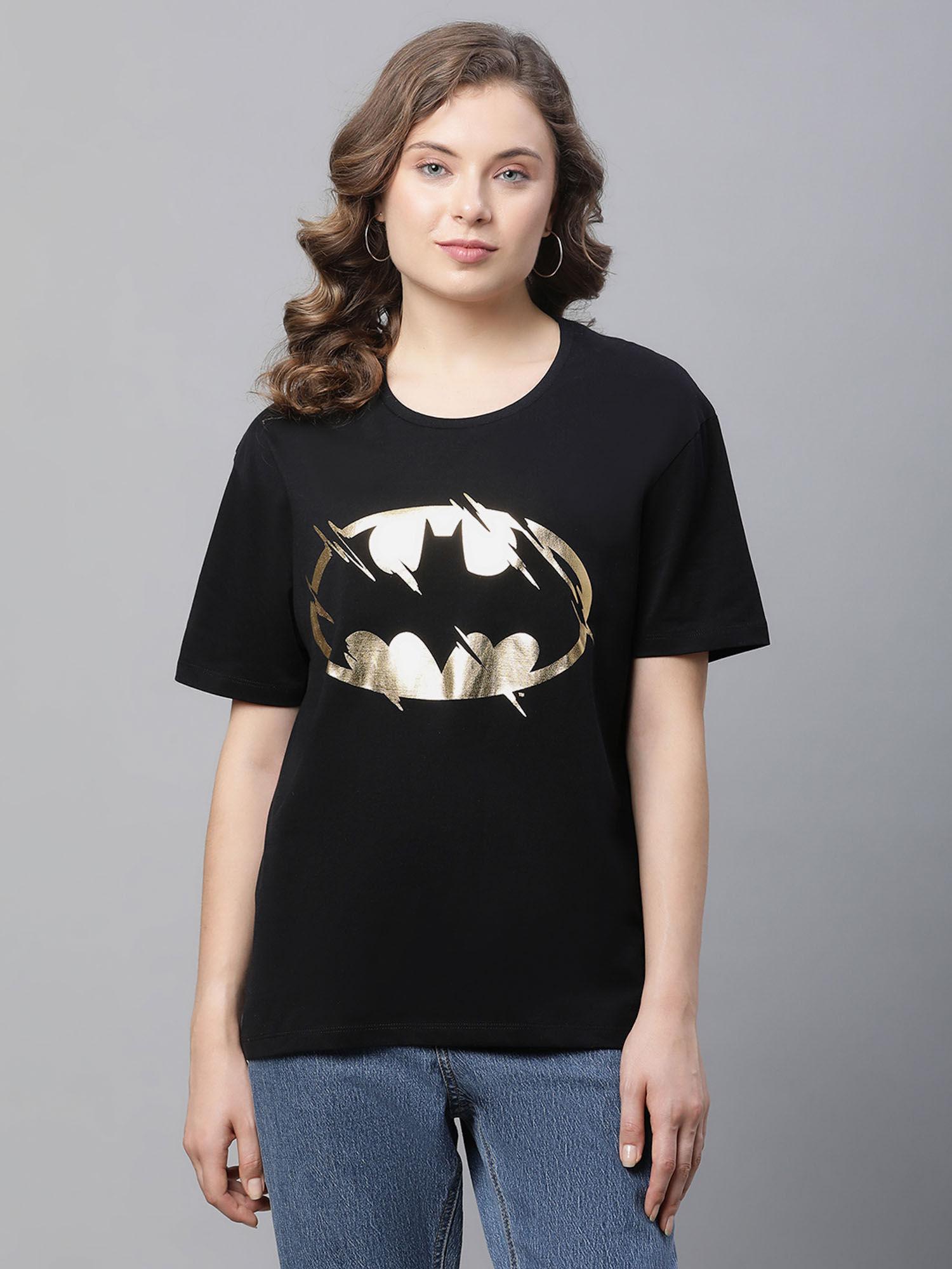 batman printed black t-shirt for women