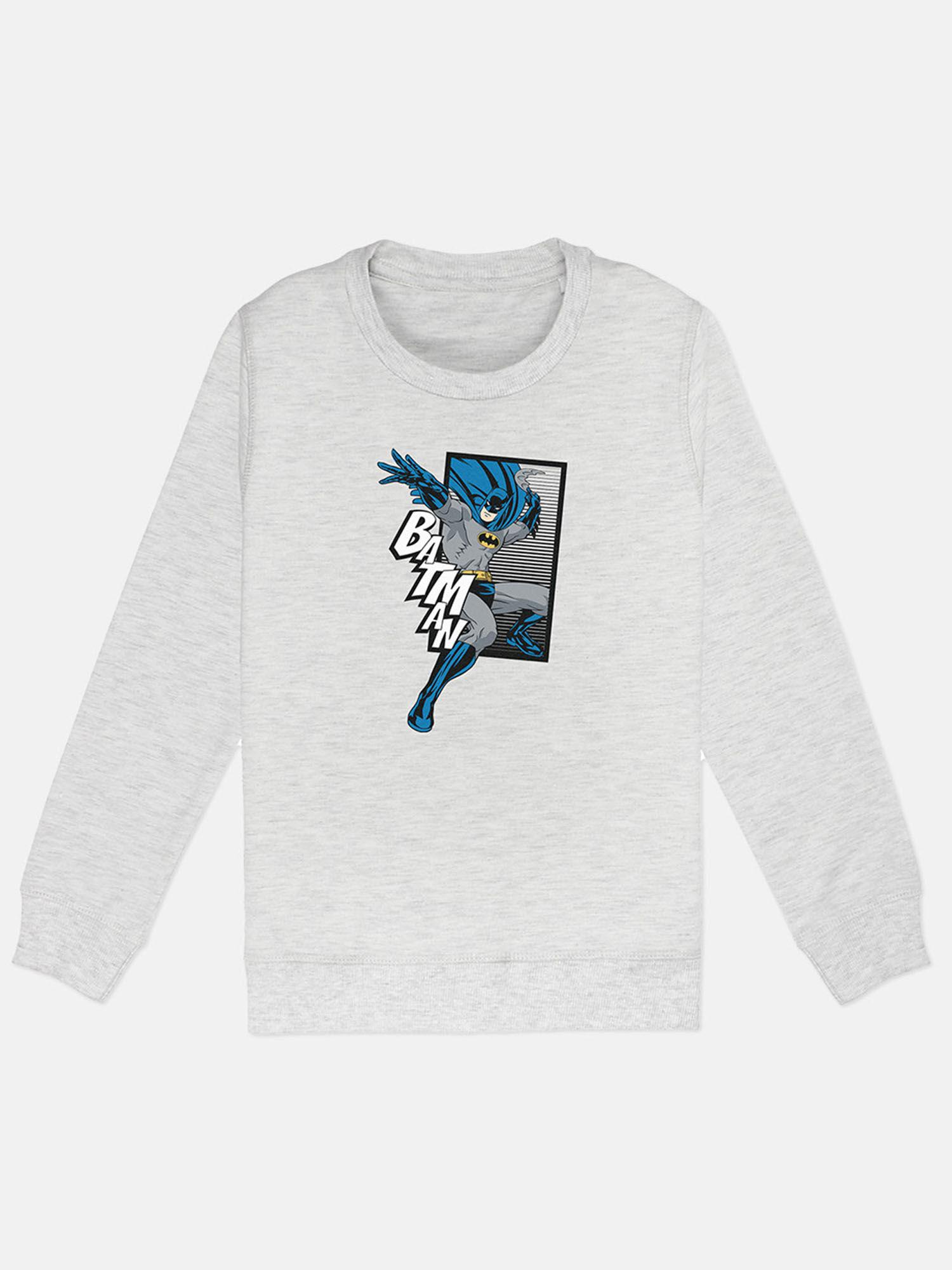 batman printed grey full sleeve sweater