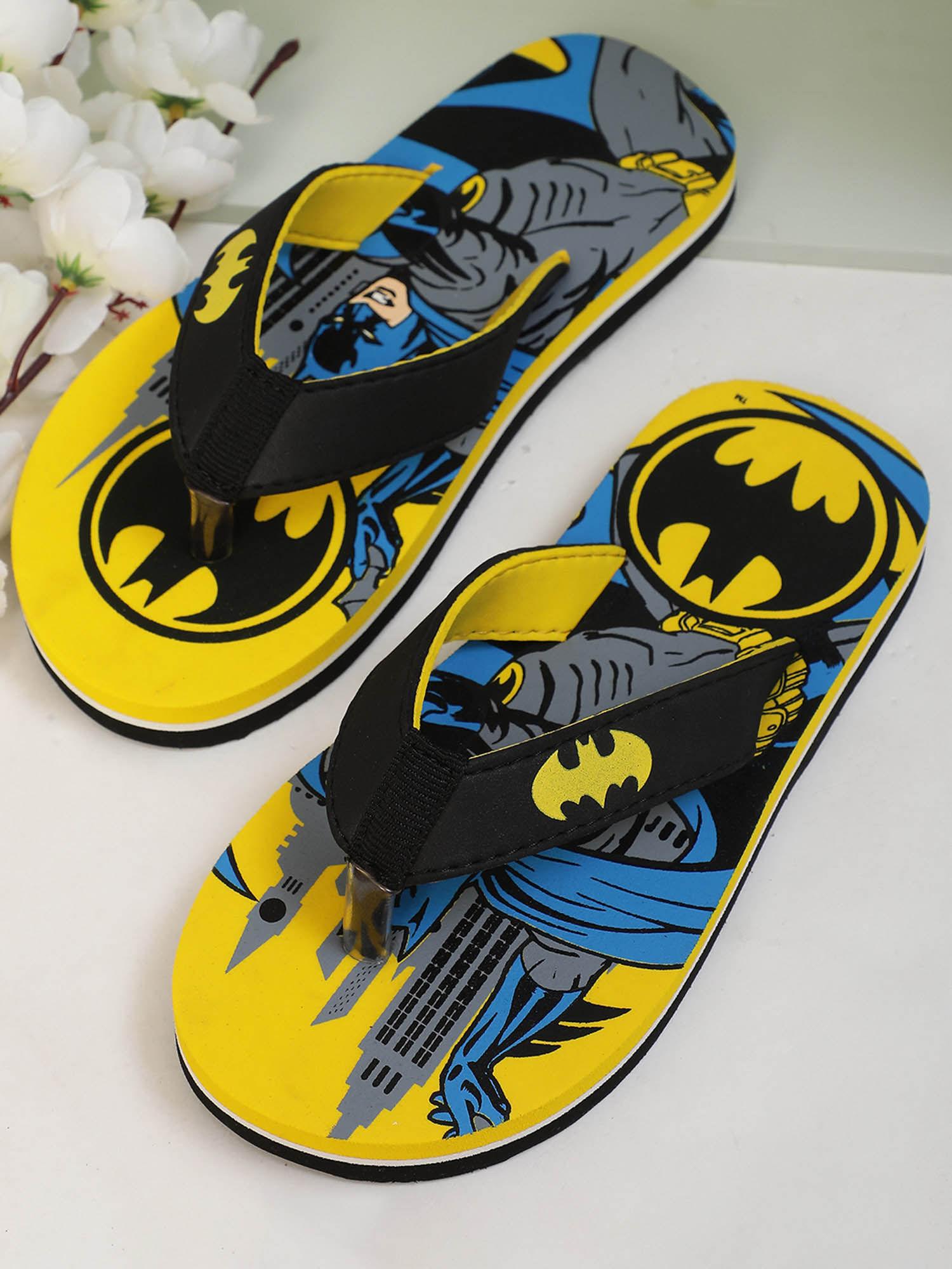 batman printed kids boys multi-color flipflops