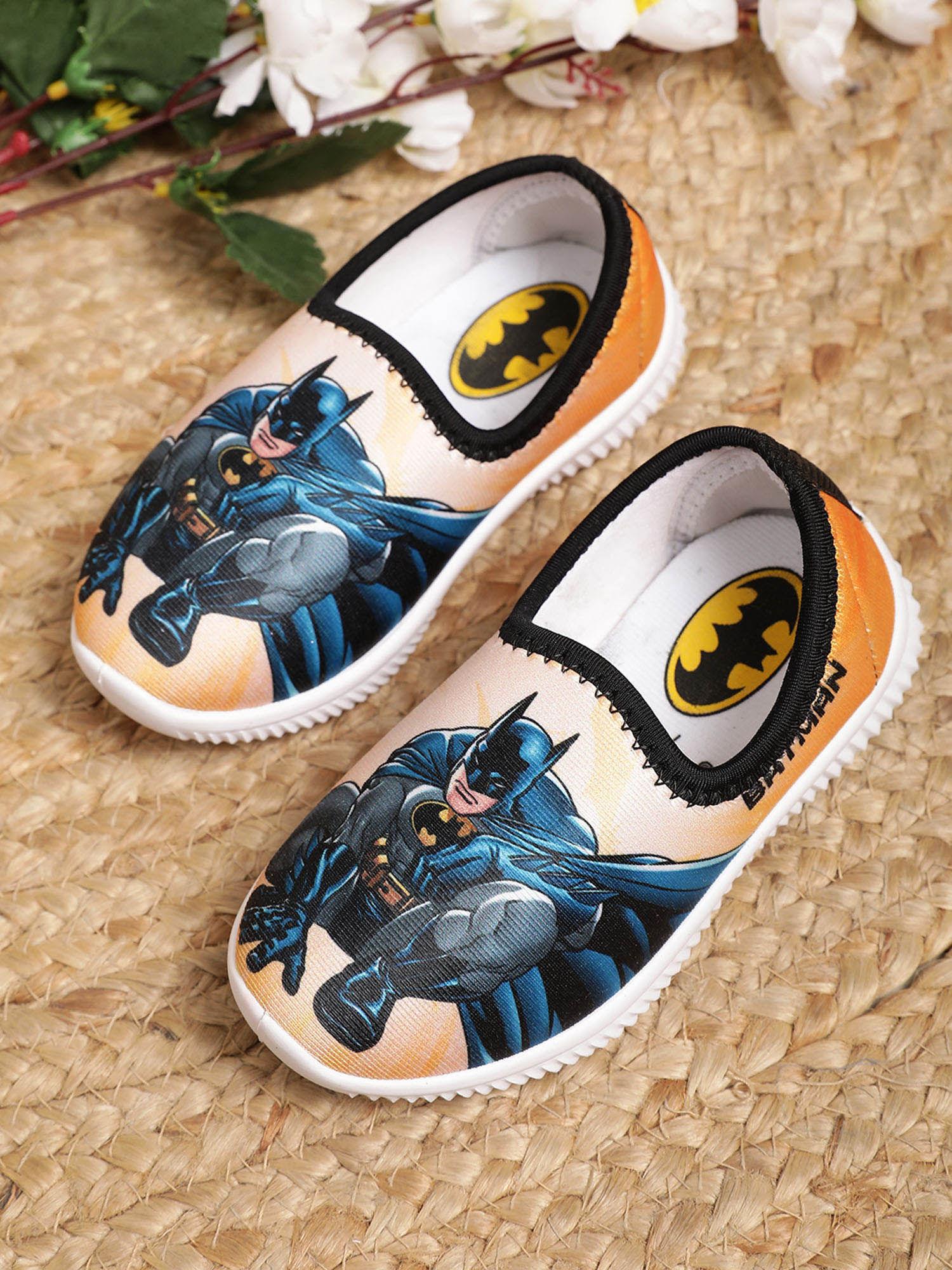 batman printed kids boys yellow sneakers