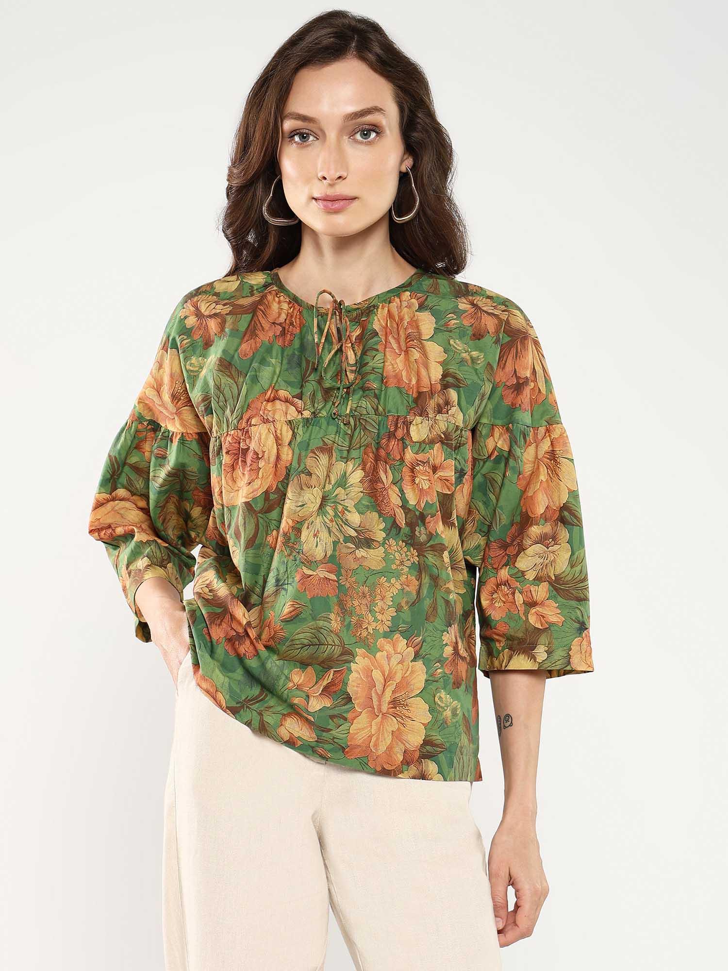 baudel green relaxed top