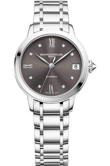 baume & mercier classima grey dial automatic watch with steel bracelet for women - moa10610