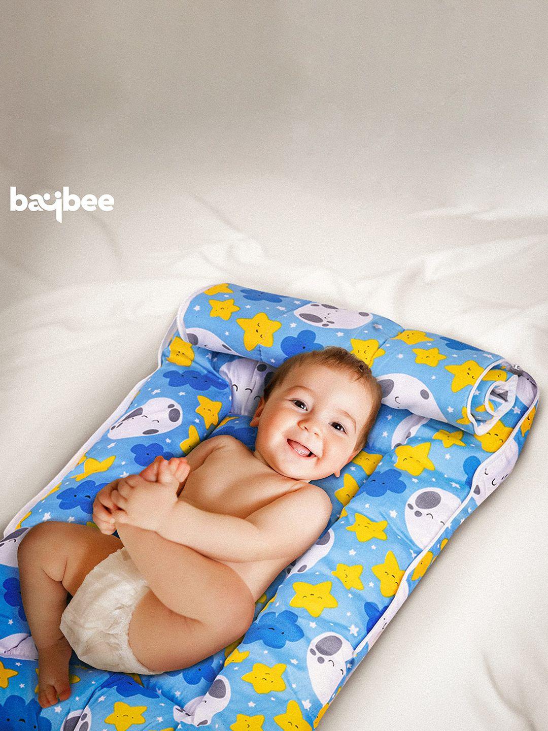 baybee infants printed pure cotton 3 in 1 baby sleeping carry bed