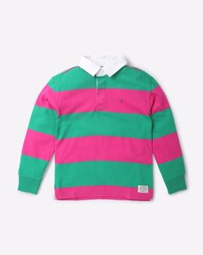 bb rugby striped polo sweatshirt