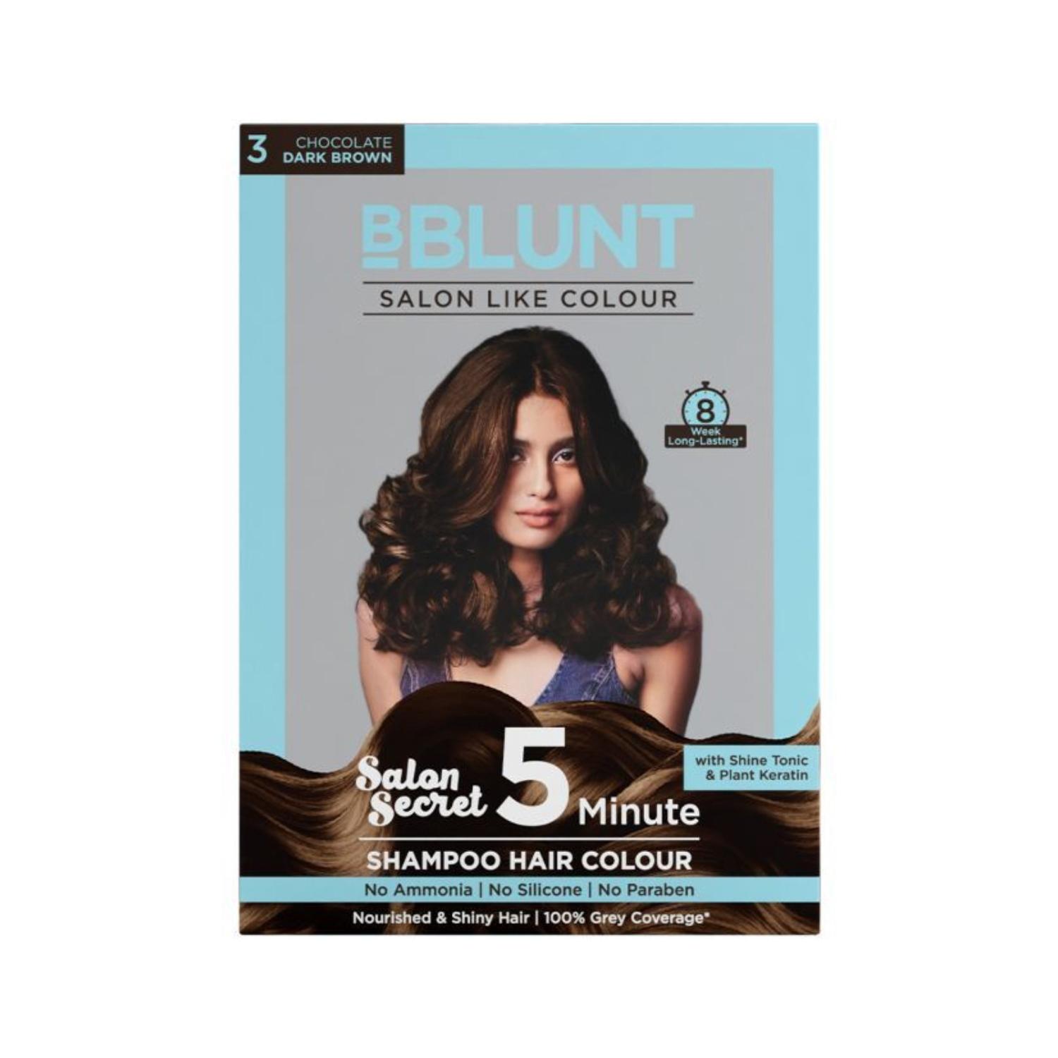 bblunt 5 minute shampoo hair colour - 03 chocolate dark brown (5pcs)