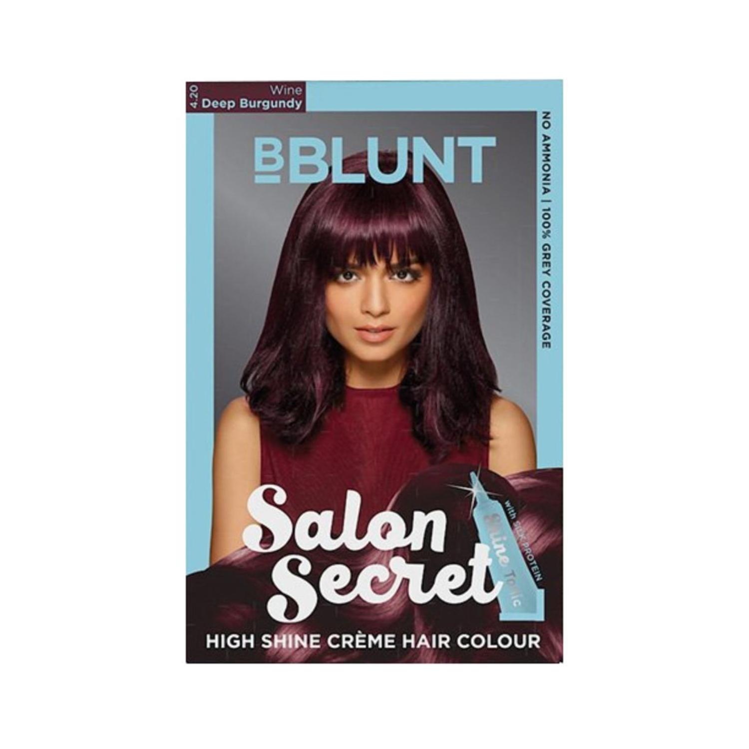 bblunt salon secret high shine cream hair color - 4.20 wine deep burgundy (100g+8ml)