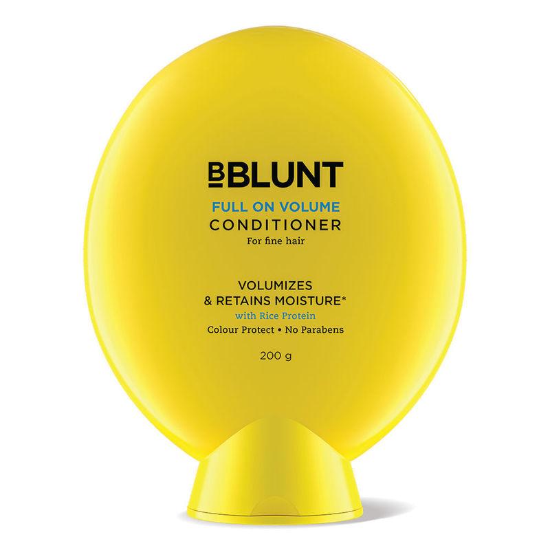 bblunt full on volume conditioner for fine hair with rice protein, no parabens,sls