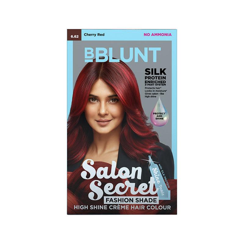 bblunt salon secret cherry red hair colour 6.62. no ammonia, contains shine tonic